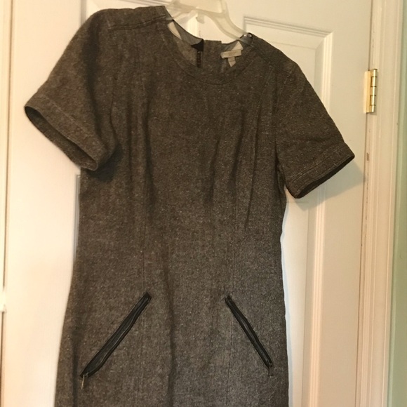 Burberry Brit Linen Wool Brown Blend Short Sleeve Sheath Dress 10 - Picture 2 of 14